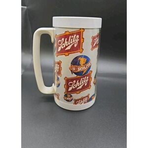 Vintage 1970's Schlitz Beer Logo 6" Thermo-Serv Insulated Mug - Made In USA
